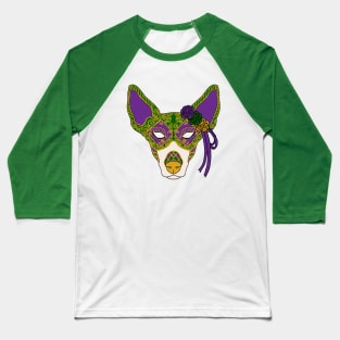 Mardi Gras Hound Mask Baseball T-Shirt